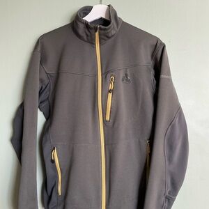 Eddie Bauer Men's Charcoal Jacket with Mustard Zippers